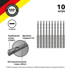 KR-91-0006-4, Бур по бетону 6x110x50мм SDS PLUS (10 шт)