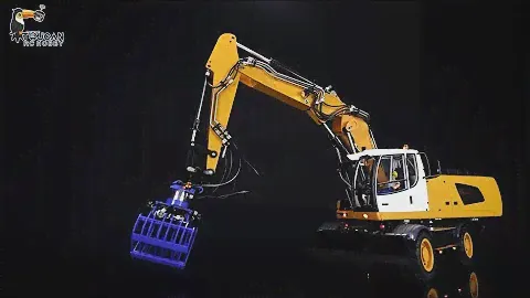 1/14 RC Wheeled Excavator 946-3 3 section arm, Ripper, hydraulic Grab.#model #rc #construction